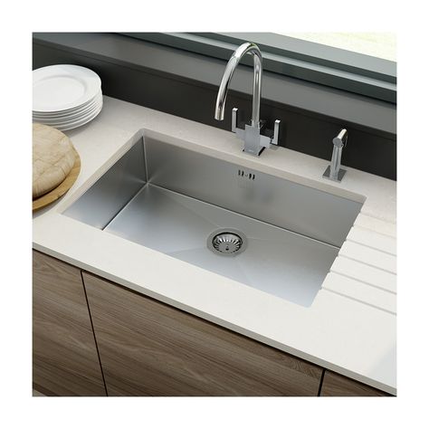 The 1810 Company Zenuno15 stainless steel sink Square Kitchen Sink, Under Mount Kitchen Sink, Dark Blue Kitchens, Top Mount Kitchen Sink, Square Kitchen, Sinks Kitchen Stainless, Kitchen Sink Design, Inset Sink, Single Bowl Sink