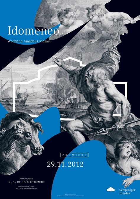 Fons Hickmann, Idomeneo Historical Design Graphic, Historical Poster Design, Graphic Collage Design, Historical Graphic Design, Collage Cover Design, Cool Graphic Design Posters, Collage Design Poster, Poster Collage Design, Historical Collage