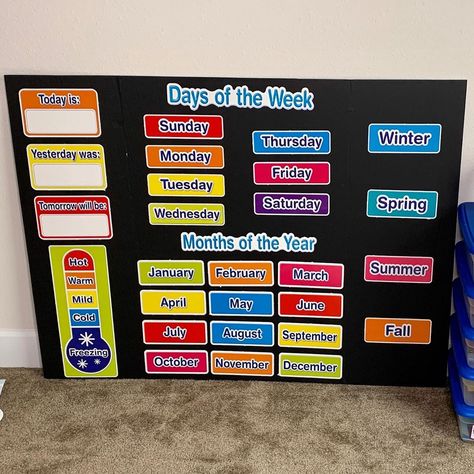 Months Of The Year Board Ideas, Toddler Bulletin Boards, Name Of Months, Infant Toddler Classroom, 2023 Classroom, Daycare Lesson Plans, Classroom Boards, Theme Board, Learning Board