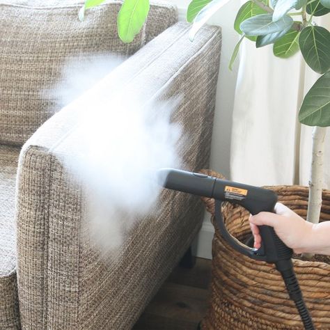 Deep clean your home using a Wagner steam cleaner! Learn how to clean the couches and upholstery for a fresh, clean look in your living room. Cleaning A Couch, Jean Rug, Concrete Fountains, Fold Down Desk, Cabinets Doors, Clean Couch, Modern Planter, Painted Cabinets, Card Catalog