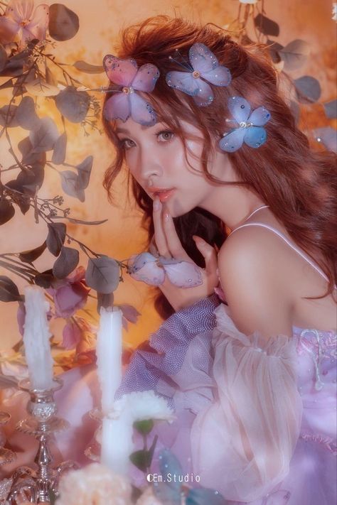 Comeback Photoshoot, Fairy Core Aesthetic, Ethereal Photography, Fairytale Photoshoot, Debut Photoshoot, Fairy Photoshoot, Chibi Sketch, Flower Photoshoot, Surrounded By Flowers