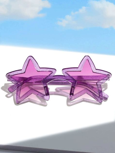 Star Design Fashion Glasses | SHEIN USA Korean Sunglasses, Star Glasses, Concert Signs, Accesorios Aesthetic, Eye Accessories, Rose Lalonde, Silly Clothes, Funky Glasses, Water People