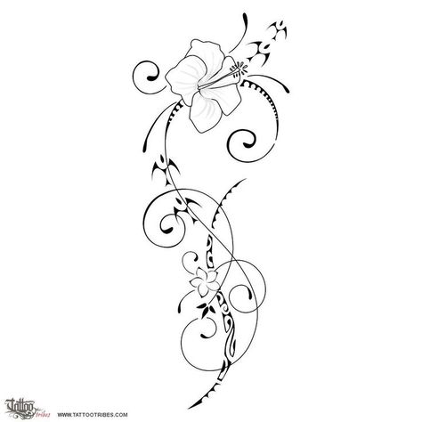 Hibiscus Tattoo, Polynesian Tattoo Designs, Flower Tattoo Shoulder, Hawaiian Tattoo, Maori Tattoo, Trendy Flowers, Flower Tattoo Designs, Trendy Tattoos, Beauty Tattoos