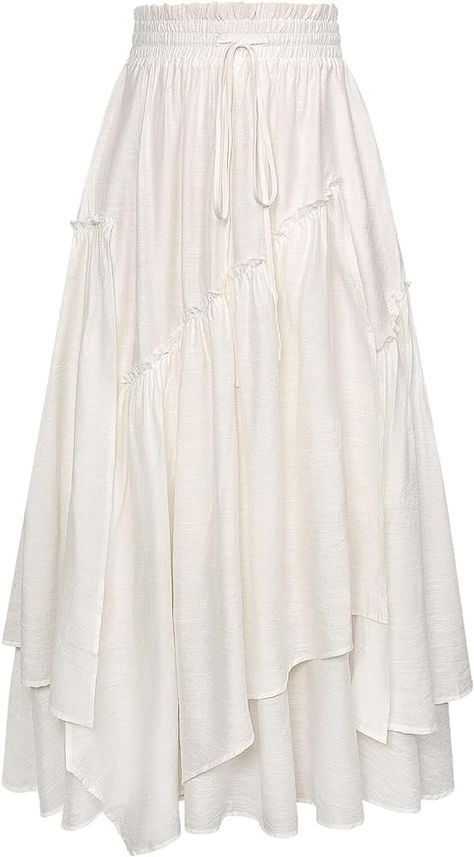 Amazon.com: Scarlet Darkness Long Skirts for Women Medieval Costumes Renaissance Fair Flowy Skirt Rust M : Clothing, Shoes & Jewelry Maxi Skirt Flowy, Skirt Png Aesthetic, Long White Skirts, Cute Long Skirt, Layered Long Skirt, Unique Skirts Design, Flowy Long Skirt, Scarlet Darkness, White Flowy Skirt