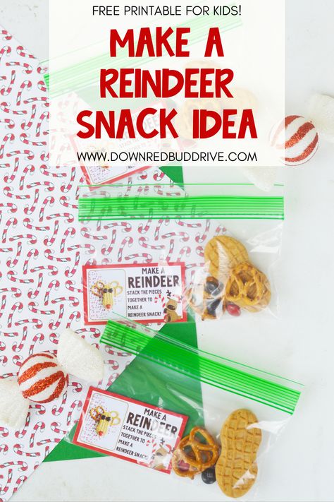 Reindeer Snacks For Kids School Parties, Rudolph Snacks, Reindeer Party Ideas, Reindeer Snacks For Kids, Christmas Snack For Kids, Nutter Butter Reindeer, Build A Reindeer, Reindeer Snack, Rudolph Party