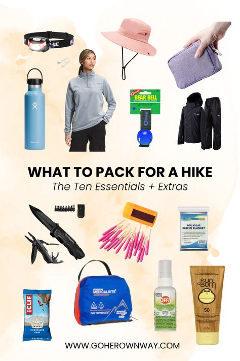 Multi Day Hike Packing List, Hiking Starter Pack, Must Have Items For Hiking, Capsule Wardrobe Hiking Travel Packing, Hicking Essential, Hiking Essentials Packing Lists, Hiking Preparation, Hiking Trip Packing List, Hiking Essentials For Women