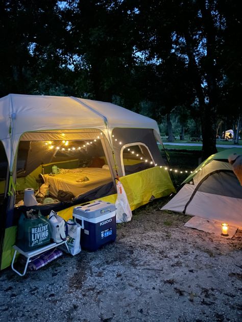 large Tent camp camping outdoors glamping Tent Camping Tips, Tent Camping Aesthetic, Camping Tips And Tricks, Best Tent, Camping Essentials List, Camping Must Haves, Camping Inspiration, Camping Set Up, Big Tents