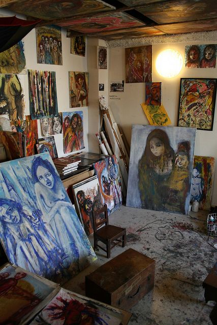 Artist studio Zine Inspiration, Art Studio Space, Artist Studios, Art Studio Room, Art Zine, Artistic Space, Artist Aesthetic, Arte Inspo, Art Watercolor