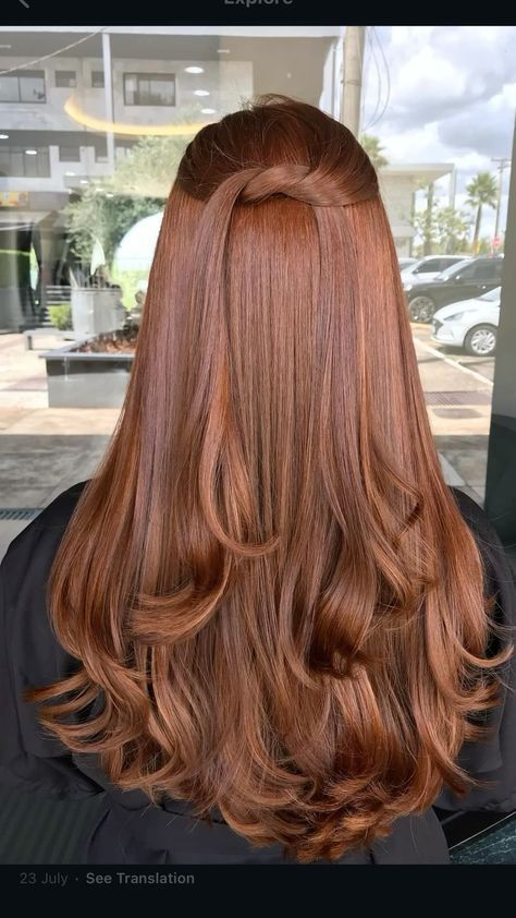 Auburn On Brown Hair, Aesthetic Copper Hair, Hair Color Honey Brown Caramel, Ginger Chocolate Hair, Light Brownish Red Hair, Copper Brown Hair With Highlights, Ginger Brown Hair Color, Brown Copper Hair, Igora Hair Color