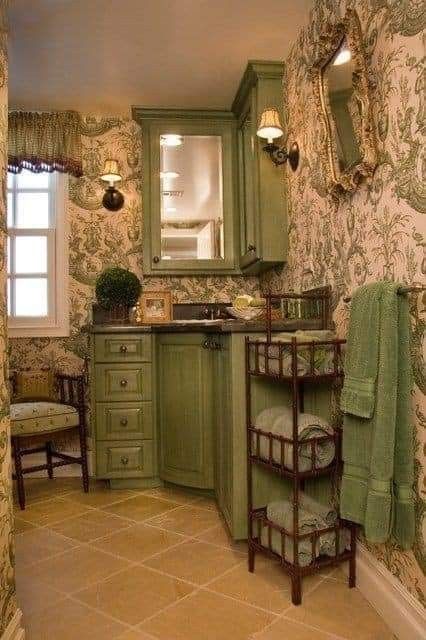 French Country Bathroom, Cottage Bathroom, Country Bathroom, Country Blue, Blue Bathroom, French Decor, Bath Remodel, French Country Decorating, Beautiful Bathrooms