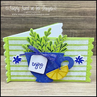 Double Gate Fold Card, Bee Projects, Mystery Crafts, Tea Boutique, Mother's Day Coupons, Cafe Cards, Tea Crafts, Double Gate, Sweet Paper