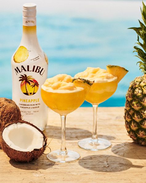 National Daiquiri Day is on July 19, and we’re celebrating with as many iterations of the iconic cocktail as possible. To help us observe the holiday and beat the summer heat, we’re mixing up these three frozen Daiquiris from Malibu Rum. Mix up one of these three frozen Malibu Daiquiris for an instant vacation. Malibu Cocktail, Rum Daiquiri, Frozen Mango Daiquiri Recipe, Malibu Recipes, Mango Daquiri Recipe Frozen Daiquiri, Frozen Mango Daiquiri, Banana Daiquiri, Malibu Cocktails, Malibu Pineapple