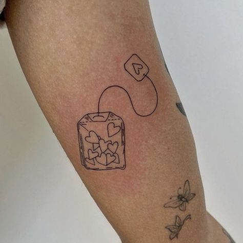 Tea Bag Tattoo, Aesthetic Tattoo Ideas, Tea Tattoo, Tato Flash, 20 Aesthetic, Petit Tattoo, Funky Tattoos, Soya Mumu, Tattoo Board