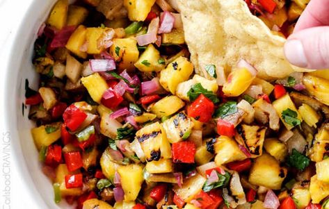 Grilled Pineapple Salsa Recipe, Pear Salsa, Chili Lime Chicken Tacos, Grilled Pineapple Salsa, Pineapple Salsa Recipe, Lime Chicken Tacos, Chili Lime Chicken, Salsa Recipes, Salsa Fresca