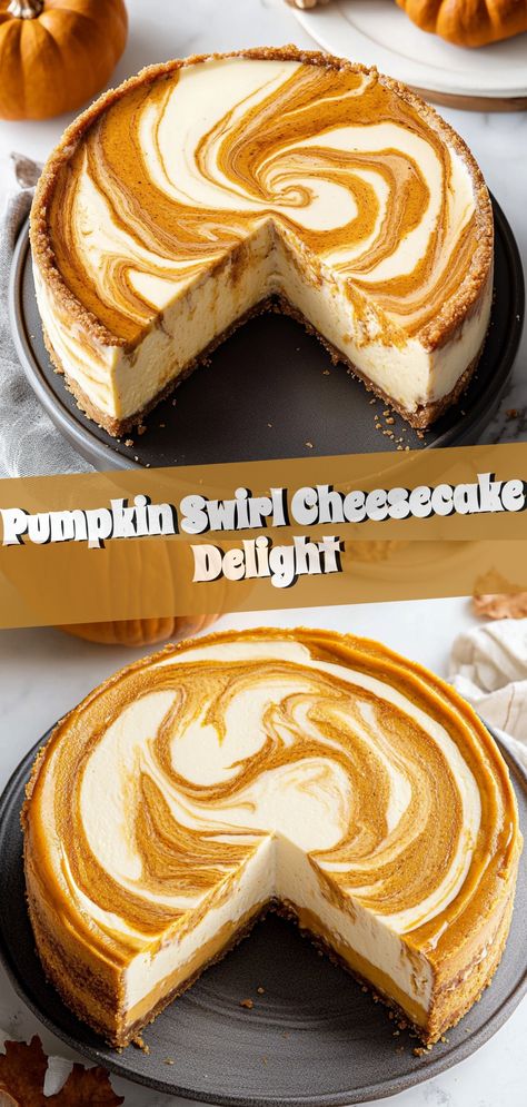 Pumpkin Swirl Cheesecake Delight Taste Of Home Deluxe Pumpkin Cheesecake, Pumpkin Chiffon Cheesecake, Simple Pumpkin Cheesecake Recipe, Pumpkin Cake With Cheesecake, Pumpkin Cream Cheese Cheesecake, Pumpkin Cheesecake With Sour Cream Top, Pumpkin Recipes Cheesecake, Pumpkin Cream Cheese Swirl Cake, Apple Pumpkin Cheesecake