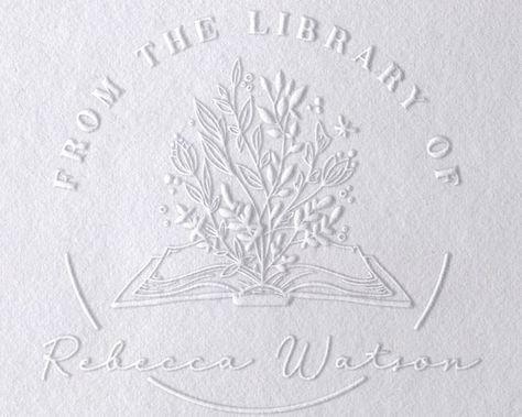 Teacher Library, Book Embosser, Stamp Handmade, Custom Embosser, Embossing Stamp, Personalized Book, Wedding Branding, Custom Rubber Stamps, Handmade Stamps