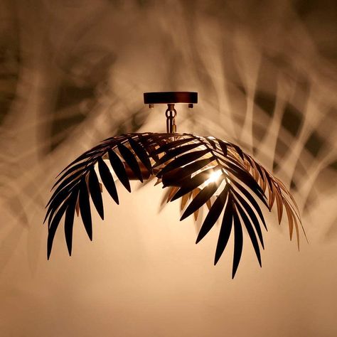 Metal Bedroom, Vintage Loft, Palm Leaves Pattern, Metal Pendant Light, Modern Loft, Luminous Colours, Coconut Tree, Tree Pendant, Modern Ceiling Light