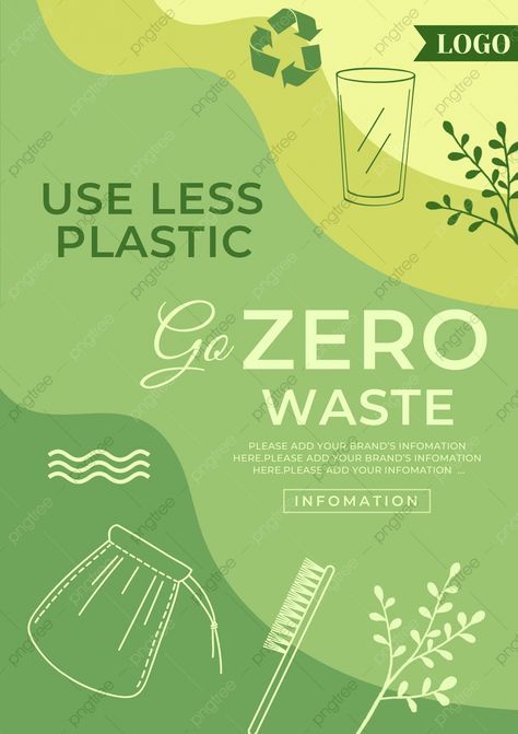 Zero Waste Poster Design, Environmental Posters, Green Environmental Protection, World Water, Grass Green, Green Life, Templates Downloads, Natural Life, Template Download