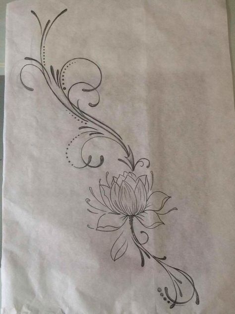 Flowers And Swirls Tattoo, Lotus Flower And Vines Tattoo, Lotus Flower Tattoo With Vines, Lotus Flower Vine Tattoo, Lotus Vine Tattoo, Lotus Collar Bone Tattoo, Flower Hip Tattoos, Flower Vine Tattoos, Lotusblume Tattoo