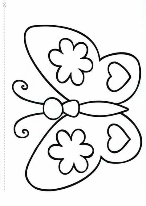 Fun Coloring Pages For Preschoolers, Butterfly Drawing For Kids Easy, Butterfly Easy Drawing, Butterfly Drawing Easy, Butterfly Coloring Pages, Flower Black And White, Preschool Coloring Pages, Easy Coloring Pages, Butterfly Drawing