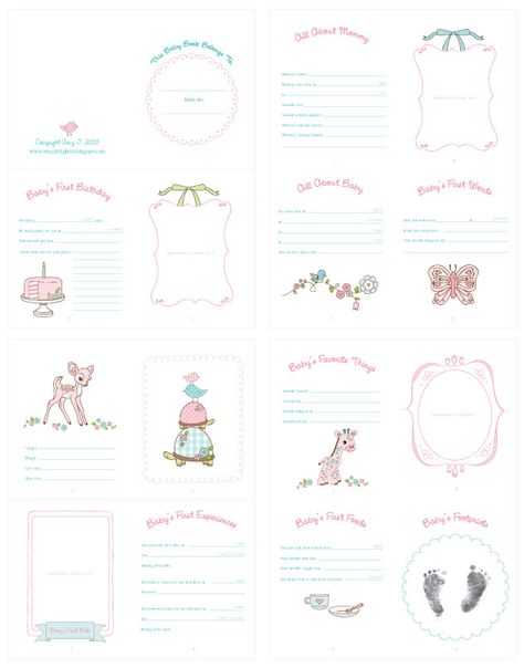 Delightful Distractions: Baby Doll Record Book Printable for your Little Girl Calander Ideas, Baby Book Ideas, Baby Book Pages, Baby Books Diy, Baby Diary, Baby Record Book, Baby Mini Album, Pregnancy Books