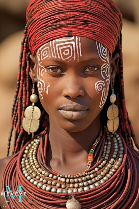 South African Face Paint, Cultural Face Paint, Africa Art Design Culture, African Woman Photography, Unique Looking People, Afro Portrait, Amazonian Women, African Face Paint, African Kingdom