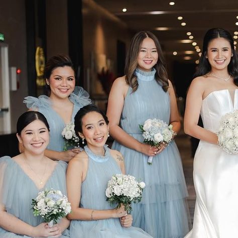 Home of Infinity Gowns & more on Instagram: "Our lovely bridesmaids in their assorted tulle dresses. Thank you, Ms. Patrishia!💙 #premiumcollectionbylovec Photo by: @taavifilms" Infinity Gown, Tulle Dresses, Wedding Plan, Future Wedding Plans, Tulle Dress, Future Wedding, Wedding Planning, Mirror Selfie, Thank You