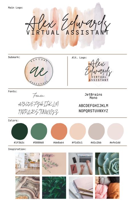 Mood Board Business Branding, Brand Kit Inspiration, Mood Board For Business, Business Logo Color Schemes, Mood Board For Graphic Design, Blog Mood Boards, Free Canva Branding Kit, Blush Branding Board, Logo With Color