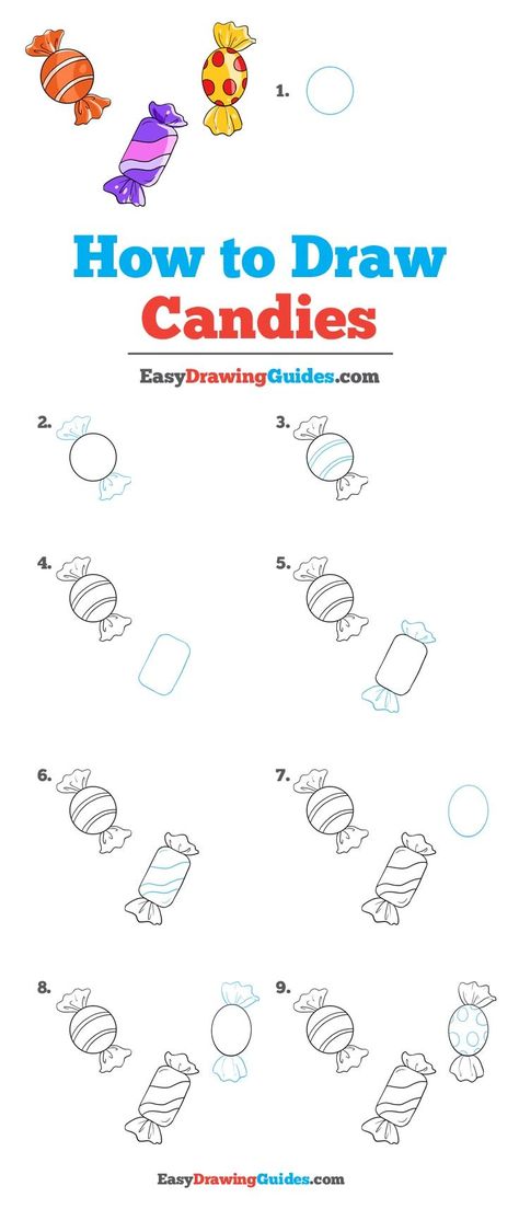 3d drawing tutorial - Learn to draw mouthwatering candies. This step-by-step tutorial makes it easy. Kids and beginners alike can now draw great looking candies. 3d Drawing Tutorial, 3d Drawing Techniques, Candy Drawing, Easy Drawing Guides, Drawing Guides, Fruits Drawing, Easy Drawing Tutorial, Drawing Tutorials For Kids, Drawing Faces