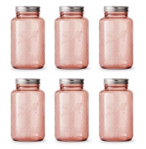 Mason Jar Kitchen Decor Farmhouse Style, Canning Lid Storage, Lunch Bentos, Kitchen Storage Jars, Mason Jar Kitchen Decor, Unique Jars, Pink Mason Jars, Jars Kitchen, Vintage Kitchen Accessories