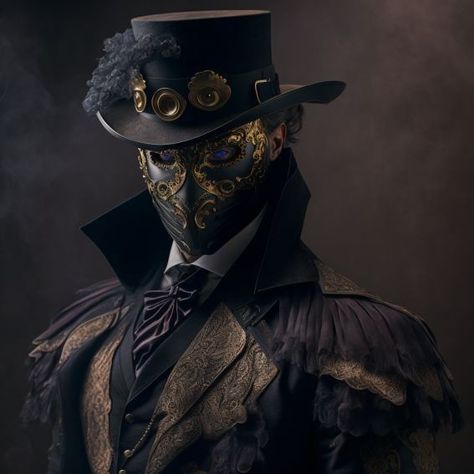 Steampunk Outfits Male, Steampunk Suit, Fantasy Suit, Masked Character, Halloween Costumes 2022, Angry Man, Steampunk Aesthetic, Steampunk Mask, Super Rich