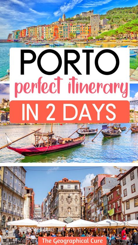 Pinterest pin for 2 days in Porto itinerary Porto Itinerary, Porto Travel Guide, Day Trips From Porto, Porto Portugal Travel, Things To Do In Porto, Lisbon Portugal Travel, Porto Travel, Portugal Porto, Portugal Vacation