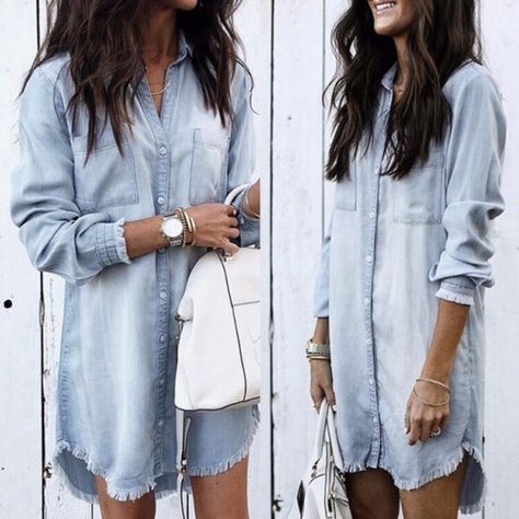 Fitted denim shirt