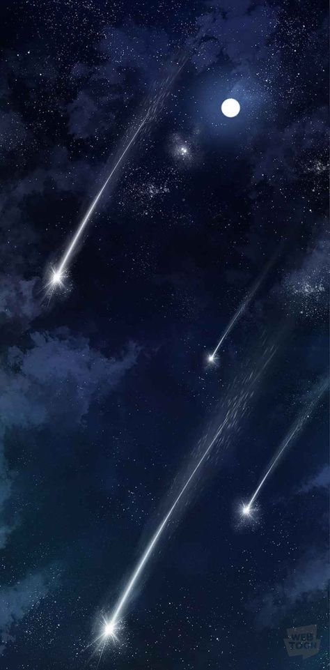 webtoon wallpaper night sky shooting stars moon aesthetic Night Sky Photography Stars, Night Sky Art, Sky Anime, Night Sky Photography, Night Sky Wallpaper, Omniscient Reader, Diy Concrete, Star Background, Iphone Wallpaper Themes