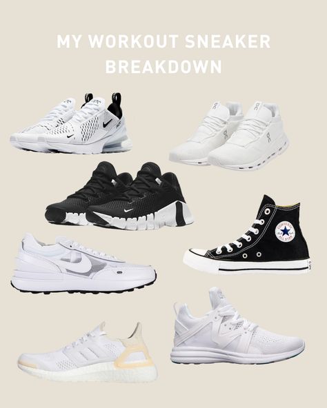 My Workout Sneaker Breakdown | Rachael's Good Eats sneakers, sneakers style, shoes, workout outfit, workout outfits aesthetic, fitness outfits, fitness aesthetic, active wear, ootd, outfit, trendy outfit, fitness, style inspiration Gym Aesthetic Shoes, Nike Shoes Women Trendy Gym, Good Gym Shoes Women, Gym Shoes For Women 2023, Nikes Shoes Women's, Shoes For Gym For Women, Training Sneakers Woman, Black Gym Shoes Outfit, Best Workout Shoes For Women Gym