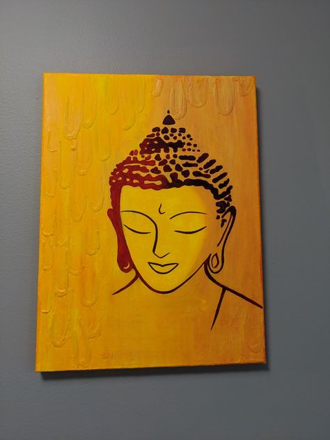 Simple Buddha Painting, Buddha Painting On Canvas, Buddha Drawing, Sunset Canvas Painting, Pencil Drawing Images, Buddha Art Drawing, Easy Mandala, Easy Mandala Drawing, Buddha Art Painting