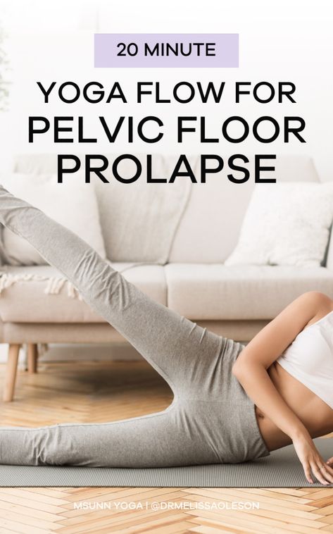 Want to learn how to do pelvic floor exercises for prolapse? These 7 pelvic floor yoga poses for prolapse focus on pelvis stretching and hip mobility to help you gently strengthen your pelvic floor muscles and heal from pelvic floor prolapse. Whatever the cause, these pelvic floor yoga exercises offer the perfect prolapse-safe workout. Try this yoga for prolapse video now! Pelvic Floor Yoga Exercises, Prolapsed Uterus Exercise Pelvic Floor, Simple Pelvic Floor Exercises, Exercise To Strengthen Pelvic Floor, Pelvic Strengthening Exercises, Yoga For Pelvic Floor For Women, Pelvis Floor Exercise, Floor Exercises For Women At Home, Pelvic Floor Exercises For Incontinence