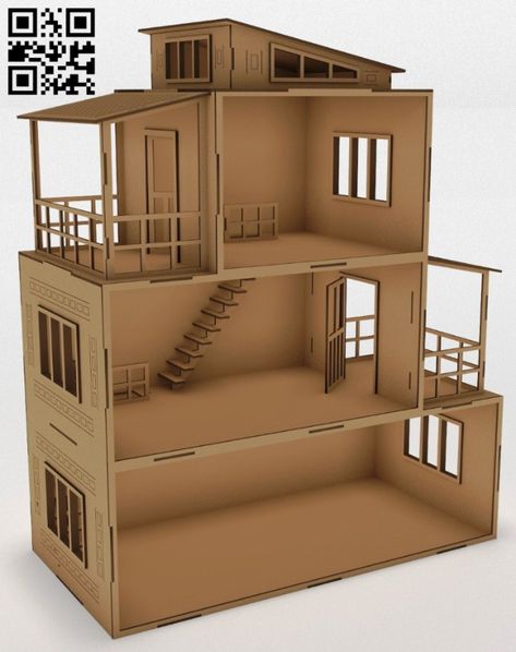 Cat Castle, 3d House Plans, Construction Lego, Doll House Plans, Doll Diy, Plan Toys, Cardboard House, Toy House, Modern Dollhouse