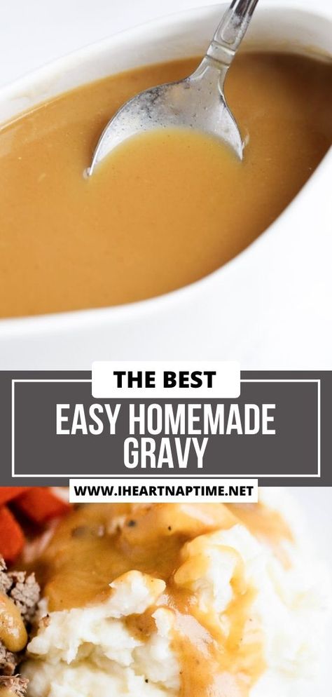 How to make an easy homemade gravy with or without pan drippings! You’ll never buy a store-bought packet again with this easy, flavorful gravy recipe. Homeade Gravy, Simple Gravy Recipe, Home Made Gravy, Best Gravy Recipe, Easy Homemade Gravy, Easy Gravy Recipe, Gravy Packet, Good Gravy, How To Make Gravy