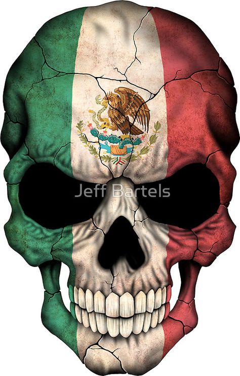 Mexican Flag Skull by jeff bartels Guatemalan Flag, Finnish Flag, Skull Rose Tattoos, Scottish Flag, Skull Flag, Skull Art Print, Dark Pattern, Mexican Culture Art, Lowrider Art