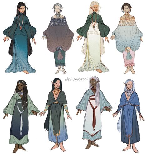 Tolkien Art Dump — Elven Fashion Week Nandor elves- wear rich and... Elven Fashion, Outfit Ideas Drawing, Tolkien Art, Estilo Hippy, Oc Inspo, Concept Ideas, Medieval Clothing, Fantasy Novel, Arte Fantasy