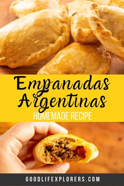 Empanadas Recipe Argentina, Empanada Filling Recipes Ground Beef, Empanadas Argentinas Recipe, Argentina Empanadas, Homemade Empanada Dough, Dessert Empanadas Recipe, Empanada Recipes, Homemade Empanadas, Easy Empanadas Recipe