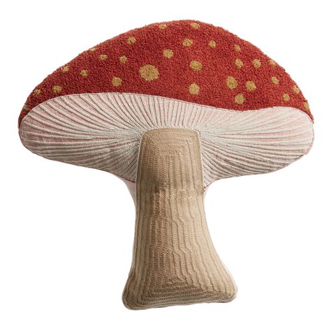 Terracotta And Taupe Mushroom Shaped Throw Pillow - World Market Cottagecore Apartment Decor, Mushroom Decor, The Mushroom, Dreamy Bedrooms, Game Store, Interior Trend, Cozy Cottage, Toss Pillows, World Market