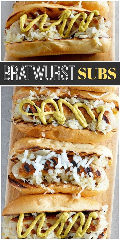 Grilled Bratwurst, Brats Recipes, Bratwurst Recipes, Sub Sandwiches, Vegan Milk, Best Breakfast Recipes, Easy Soup Recipes, Sandwich Recipes, Popular Recipes