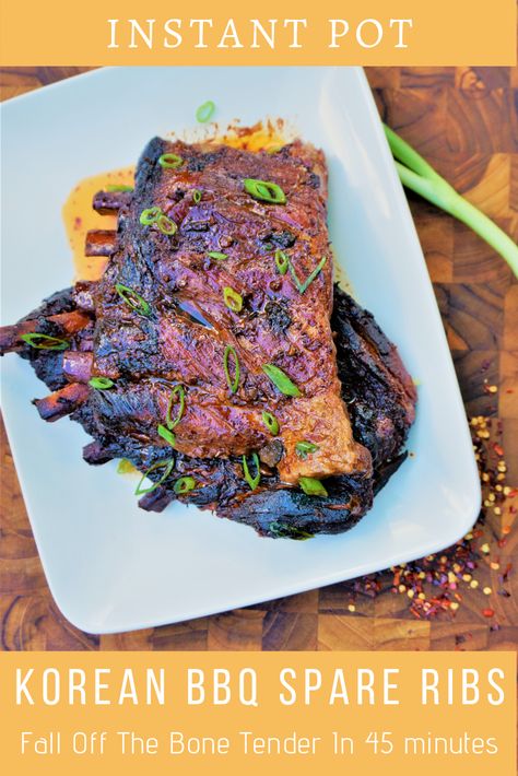 Korean BBQ Spare Ribs (Instant Pot) | Love Your Taste Buds Korean Spare Ribs Recipe, Korean Spare Ribs, Korean Barbecue Ribs Recipe, Korean Bbq Short Ribs Marinade, Spare Ribs Instant Pot, Smoked Korean Bbq Ribs, Korean Bbq Spare Ribs, Korean Bbq Ribs, Ribs Instant Pot