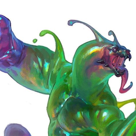 Slime Concept Art, Dnd Slime Character, How To Draw Slime, Slime Fantasy Art, Taran Fiddler Art, Slime Monster Art, Slime Character Design Male, Slime Character Design, Lizard Anatomy