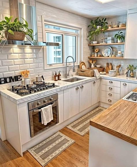 Desain Pantry, Kabinet Dapur, Small Kitchen Decor, Casa Vintage, Kitchen Room Design, Kitchen Inspiration Design, Tiny Kitchen, Kitchen Sets, Kitchen Style