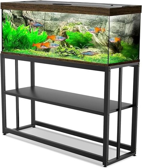 Amazon.com : EEURAO Aquarium Stand 55 Gallon，Metal Aquarium Stand 48.5" L x 14.9" W * 29.2" H, Turtle/Reptile Terrariums Table,Breeder Tank Stand,Easy to Assemble（with Full Size Screwdriver） : Pet Supplies Aquarium Table Stand, Metal Fish Tank Stand Ideas, Fishtank Stands, Double Aquarium Stand, Fish Tank Table, 75 Gallon Aquarium Stand, Terrarium Table, Fish Tank Stand, Aquarium Supplies