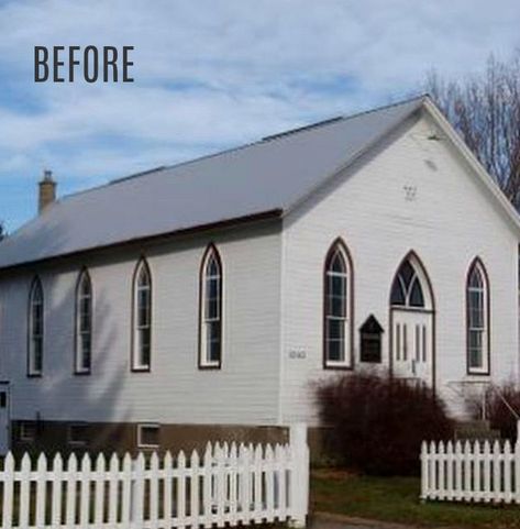 Chris Kauffman's Converted Church House For Sale - Hooked on Houses Churches Turned Into Homes, Church House Conversion, Converted Church House, Converted Schoolhouse, Reclaimed Wood Counter, Biophilic Interior, Converted Church, Builder Grade Kitchen, Church Conversions