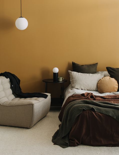 Alex Walls shows us why browns and caramel are perfect for the bedroom Ideas Bedroom Decoration, Men's Bedroom Design, Decorating Ideas Bedroom, Brown Bedroom Decor, Bedroom Decoration Ideas, Decor Ideas Bedroom, Mens Bedroom, Brown Bedroom, Bedroom Decorating Ideas